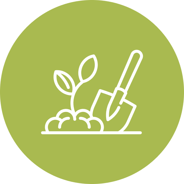 shovel and plant green icon