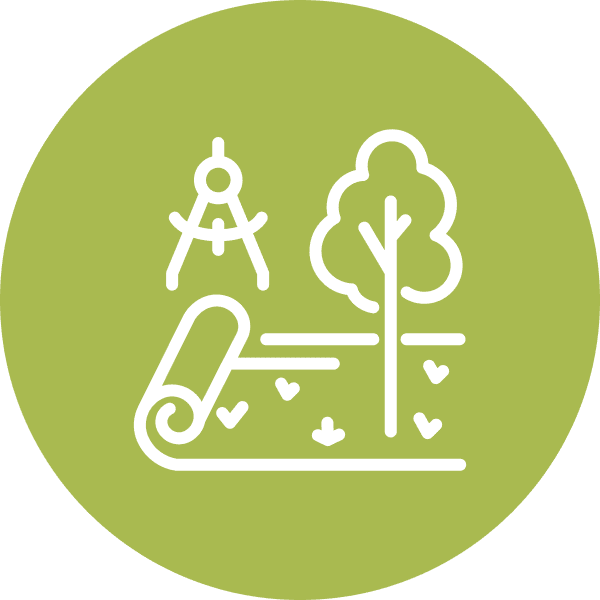 landscape install and maintenance green icon