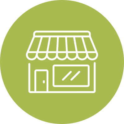 retail storefront green icon