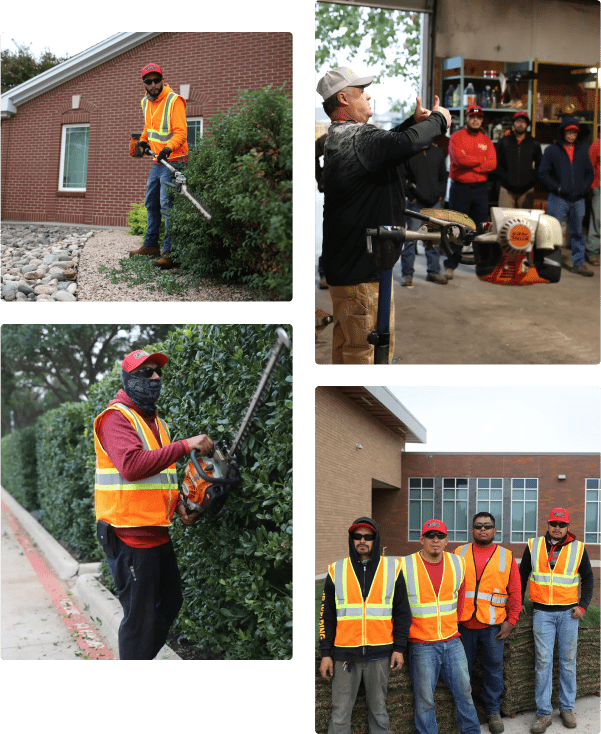 collage of 4 pictures of visterra landscape group employees