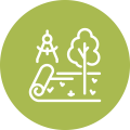 landscape install and maintenance green icon