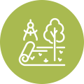 landscape install and maintenance green icon
