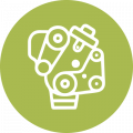 automotive engine green icon