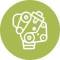 automotive engine green icon
